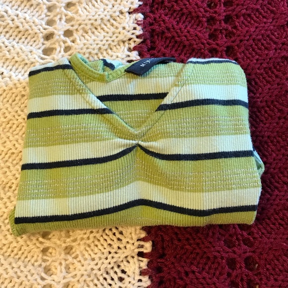 Green white black striped tank 92% cotton - Picture 5 of 5